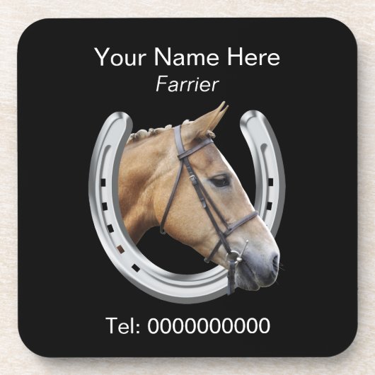 Vleespaard en hoefijzer drankjes onderzetter (Voorkant)