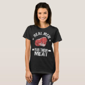 Vleesroken Barbecue Real Mannen Funny BBQ Lover T-shirt (Voorkant volledig)