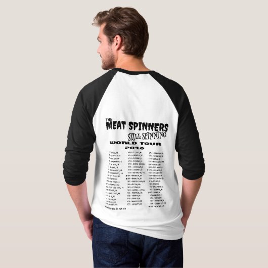 Vleesspinners rondreis 2016 MANNEN T-shirt (Achterkant volledig)