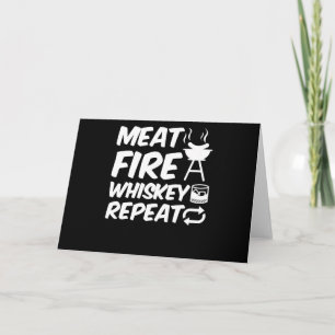 Vleestong herhalen   Funny Gezegde Vlees BBQ Feestdagen Kaart