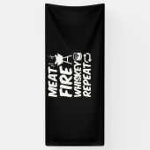 Vleestong herhalen | Funny Gezegde Vlees BBQ Spandoek (Verticaal)