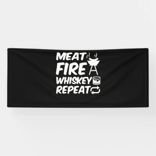 Vleestong herhalen | Funny Gezegde Vlees BBQ Spandoek (Horizontaal)