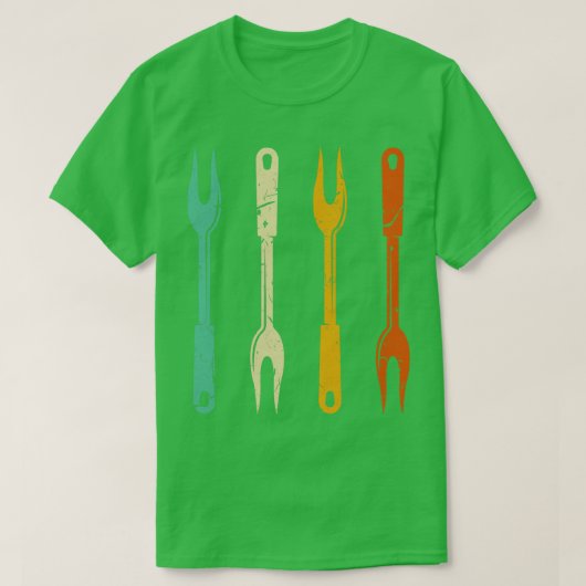  Vleesvork voor Pitmaster Retro Bbq Grill T-shirt (Design voorkant)