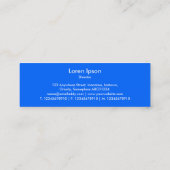 Vleesvorm - Wit op blauw Mini Visitekaartje (Achterkant)