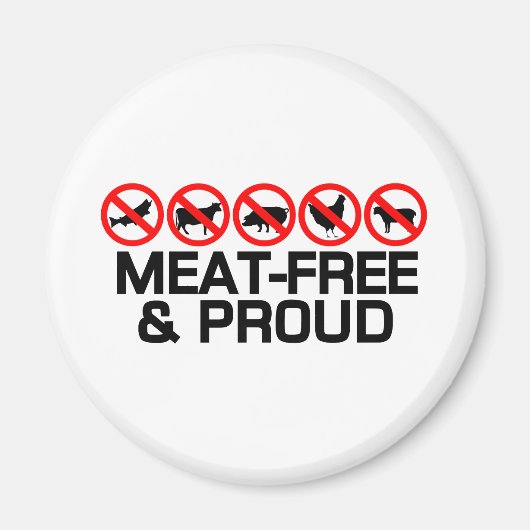 Vleesvrij en Trots Magneet (Voorkant)
