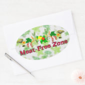 Vleesvrije zone ovale sticker (Envelop)