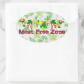 Vleesvrije zone ovale sticker (Tas)