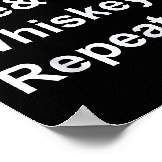 Vleesvuur Whiskey Herhaal Barbecue Funny BBQ Shirt Poster (Hoek)