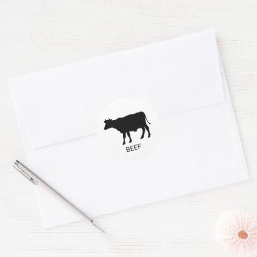 Vleesweddenschap Ronde Sticker (Envelop)