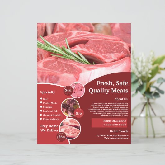 vleeswinkel | Slager Shop Flyer (Staand voorkant)