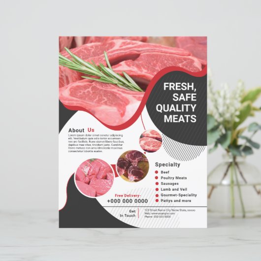 vleeswinkel | Slager Shop Flyer (Staand voorkant)