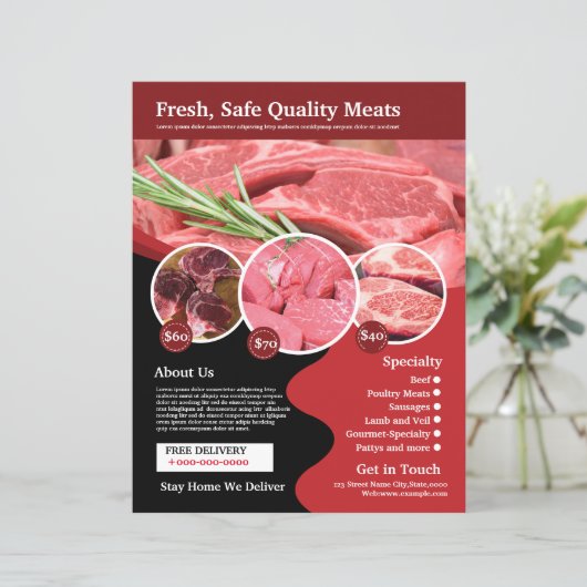 vleeswinkel | Slager Shop Flyer (Staand voorkant)