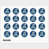 Vleetvogels en harten Blauwe liefdessticker / Zege Ronde Sticker (Vel)