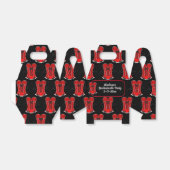 Vleitende rode korsetvormige daklijst bedankdoosjes (Uitgevouwen)