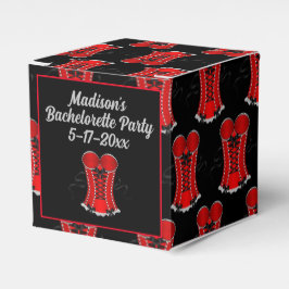 Vleitige rode korset kubus bedankdoosjes