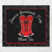 Vleitige rode korset  sparkling wijnetiket (Enkel label)