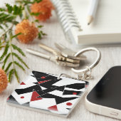 Vlek de rode ballen acryl sleutelhanger (Voorkant Rechts)