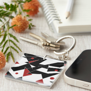 Vlek de rode ballen acryl sleutelhanger