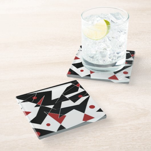 Vlek de rode ballen glazen onderzetter (Schuin)