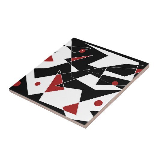 Vlek de Rode Ballen Keramische Tegel Tegeltje (Zijkant)