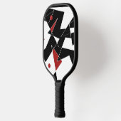 Vlek de rode ballen pickleball paddle (Links)