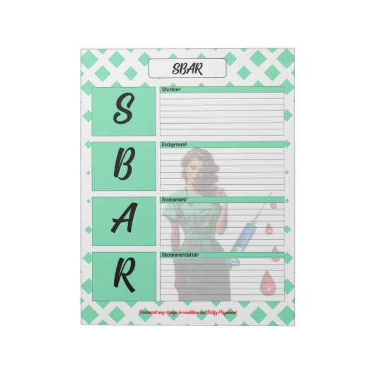 Vlek jezelf niet _ SBAR Temp Notitieblok (Linkerzijde)