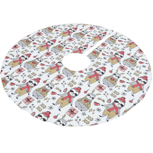 Vlek met kerstgeborsteld polyester kerstboom rok (Gekanteld)