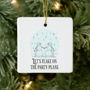 Vlek op Kerstman Sneeuwmannen Puns Kerstmis Kerami Keramisch Ornament