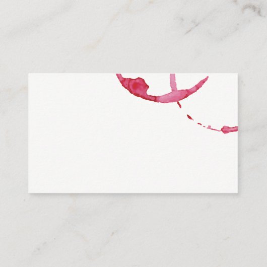 Vlek van wijnglas | Wijnfles gieten Visitekaartje (Achterkant)