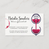 Vlek van wijnglas | Wijnfles gieten Visitekaartje (Voorkant)