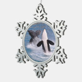 Vlekenzwembad Tin Sneeuwvlok Ornament (Rechts)