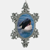 Vlekenzwembad Tin Sneeuwvlok Ornament (Links)