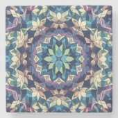 Vlekglas Bloom #2 Stenen Onderzetter (Voorkant)