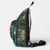  Vlekglas Boho Dragonfly kunst botanisch Sling Bag (Rechts)
