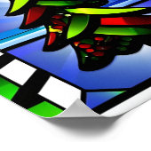 Vlekglas Kerstboom poster (Hoek)