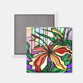 Vlekglas Lelie Magneet (Voorkant / Achterkant)