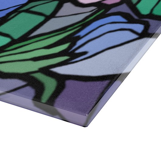 Vlekglas Lilly van de veld snijplank (Hoek)