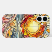Vlekglas patroon zonsondergang boven de oceaan Case-Mate iPhone case (Achterkant (horizontaal))