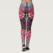 Vlekglas Roze Rozen Leggings -  (Achterkant)