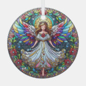 Vlekglazen engel glas ornament (Voorkant)