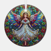 Vlekglazen engel glas ornament (Achterkant)