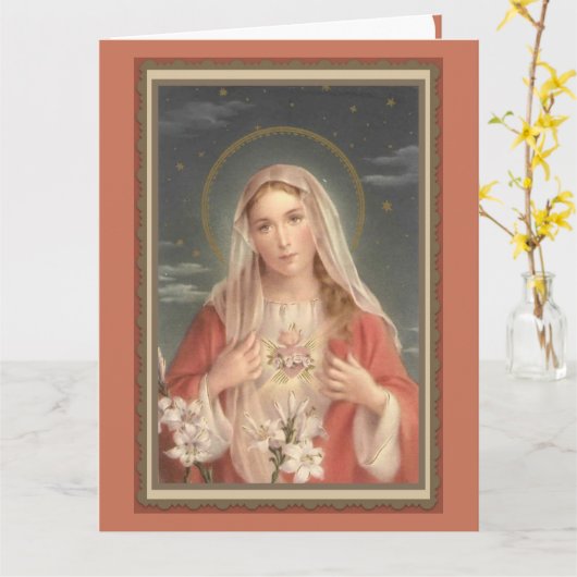 Vlekkeloos Hart 0034 van het Maagdelijke Wenskaart Kaart (Gele Bloem)