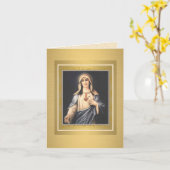 Vlekkeloos Hart van het Maagdelijke Wenskaart van Kaart (Gele Bloem)