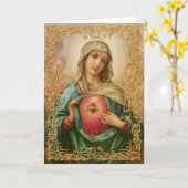 Vlekkeloos Hart van Mary Kaart (Gele Bloem)