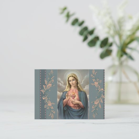 Vlekkeloos Hart van Mary Memorare Prayer Visitekaartje (Staand voorkant)