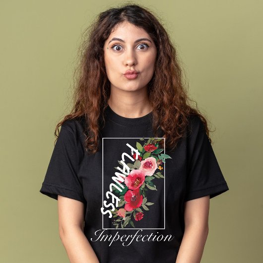 Vlekkeloze imperfectie waterverf roze bloemetjes t-shirt
