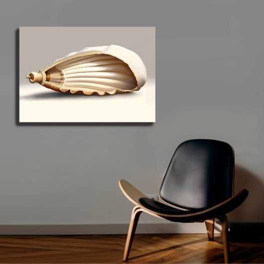 Vlekkeloze Seashell Kustcanvas Wall Art Canvas Afdruk