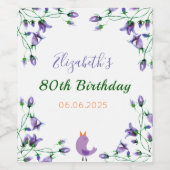 Vlekken blauw wit wijn etiket (Enkel label)