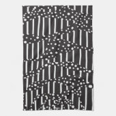 Vlekken en strepen 2 in wit op zwart theedoek (Verticaal)