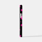 Vlekken en strepen in magenta en zwart iPhone hoesje (Rechterkant)